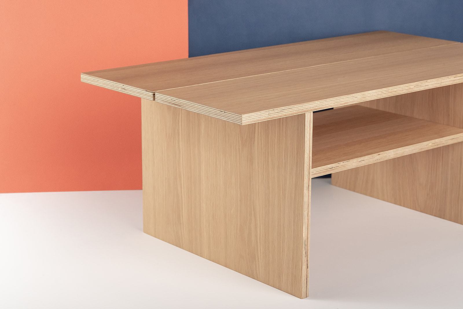 Coffee table in White Oak